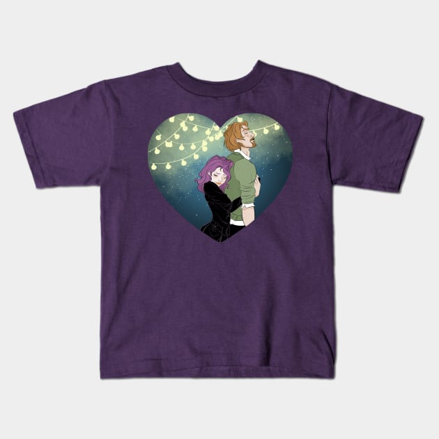 Wizard and Witch in Love Kids T-Shirt by Drea D. Illustrations